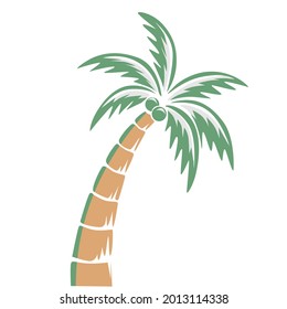 vector, flat design, clip art of a coconut tree