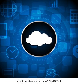 Vector flat design cloud system concept