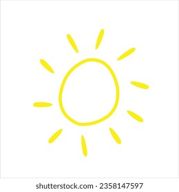 Vector flat design. Collection of sun stars for use in as logo or weather icon
