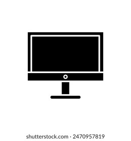 Vector flat design computer monitor icon on white color background