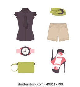 Vector flat design concept of fashion look