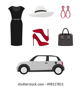 Vector flat design concept of fashion look