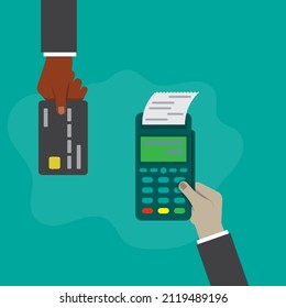 Vector flat design credit card payment, electronic banking paying, business and finance concept 