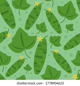 vector flat design cucumber seamless pattern