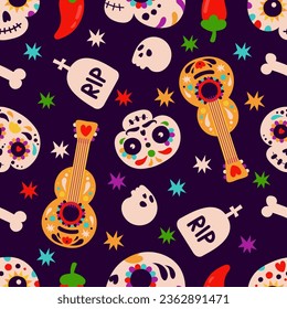 vector flat design of dia de muertos pattern