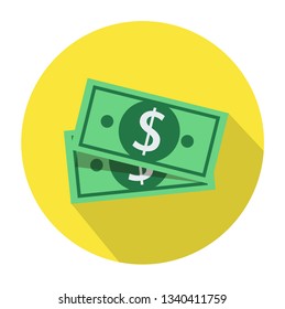 Vector Flat Design Dollar money cash icon, cash register, money payment, dollar sign, currency