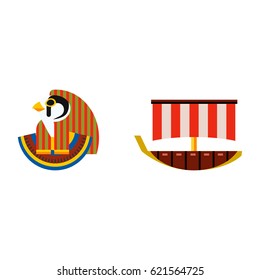 Vector flat design egypt travel icon pharaoh head element illustration.