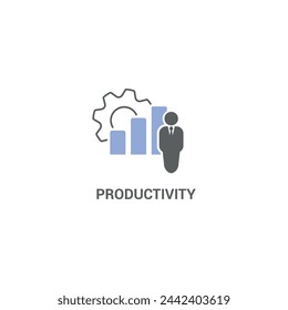 vector flat design employee performance productivity symbol concept.