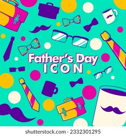 Vector flat design with father's day theme by pxlgraph. Perfect for poster, greeting card, background, pattern, social media, and banner design.