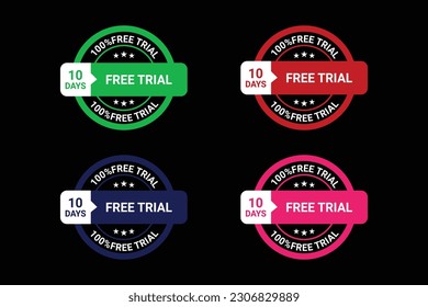 Vector flat design free trial labels template