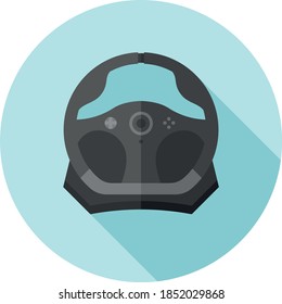 Vector flat design Gaming Steering Wheel. Vector illustration