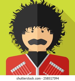 Vector flat design georgian man. National people. Eps10