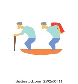 vector flat design grandparrent character