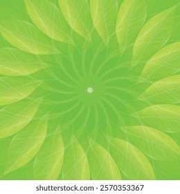 Vector flat design green swirl background illustration,
