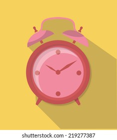 vector flat design icon of a alarm clock 
