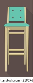 vector flat design icon of a bar stool