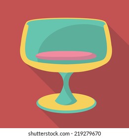 vector flat design icon of a chair