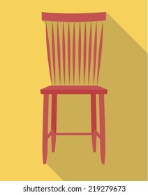 vector flat design icon of a chair