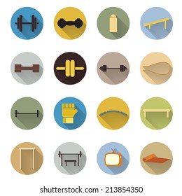 vector of flat design icon fitness sport and health EPS10