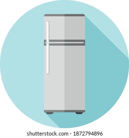 Vector Flat Design Icon Fridge. Vector Illustration