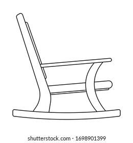 vector flat design icon of house decoration chair isolated