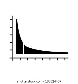 vector flat design icon of long tail graph for web design and seo search engine optimization infographic pictogram isolated on white background