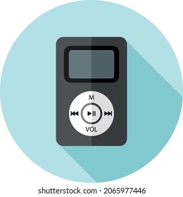 Vector flat design icon mp3. Vector illustration