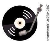 Vector Flat Design Icon - Vinyl player