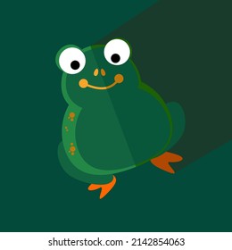 vector flat design illustration, cute green frog, illustration, social media, social media advertising.