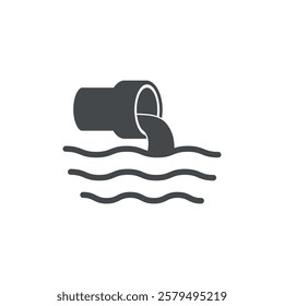 vector flat design illustration of liquid industrial factory wastewater pollution.