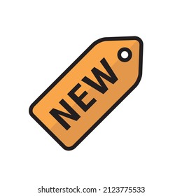 vector flat design illustration, new label icon