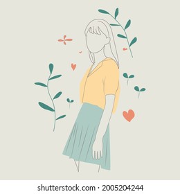 Vector flat design ilustration, aesthetic background