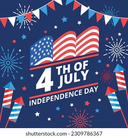 vector flat design independence day concept