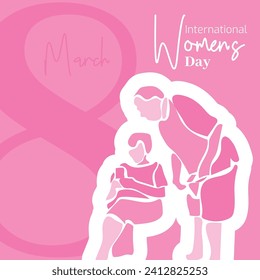 Vector flat design international womens day illustration