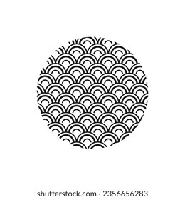 vector flat design japanese wave pattern design