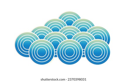 Vector flat design japanese wave pattern.