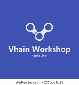 vector flat design letter v logo design template