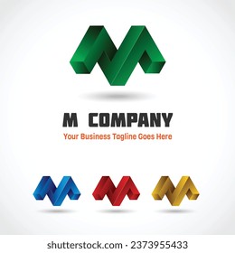vector flat design m logo template