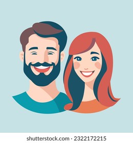 Vektorflachdesign-Mann und -Frau