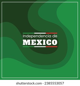 vector flat design mexico independence day concept template with green background