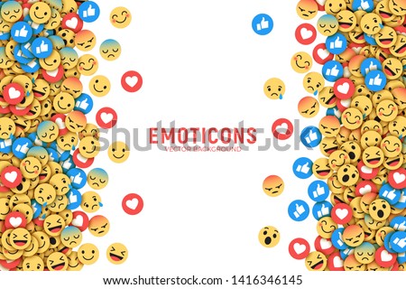 Vector Flat Design Modern Emoji Conceptual Abstract Art Illustration Isolated on White Background. Emoticons Abstract Background For SMM, CEO, Internet, Business, Application