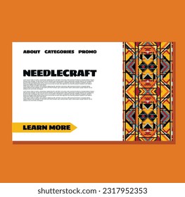 Vector flat design Needlecraft landing page design