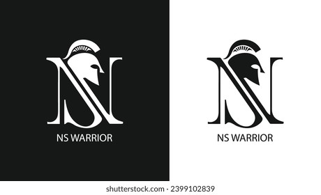 vector flat design NS logo template