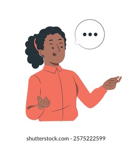 vector flat design person with speech bubble

