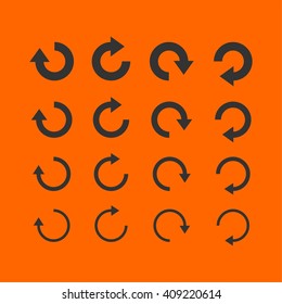 Vector flat design refresh arrows icon collection