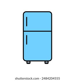 Vector flat design refrigerator icon in color.