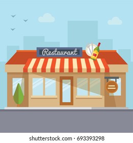 Vector flat design restaurant