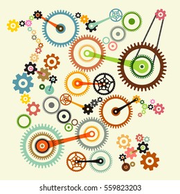 Vector Flat Design Retro Machinery