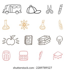 vector flat design school elements