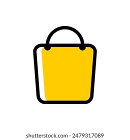 Icono de bolso de compras de diseño plano de Vector.
